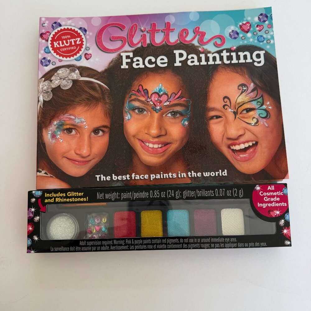 Klutz Glitter & Rhinestones Cosmetic-Grade Face Painting Kit Book